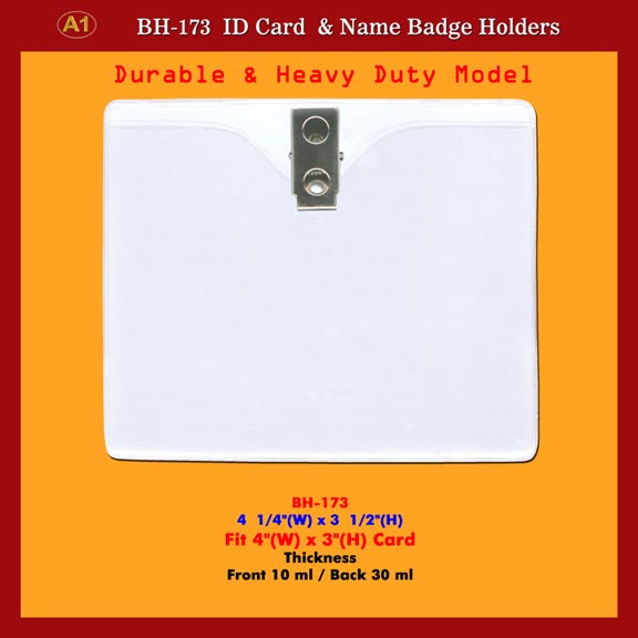A1 Durable and Heavy Duty 4(w)x3(h) ID Name Badge Holder Supply