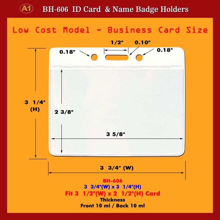 Business Card Size ID Card Holder Supply